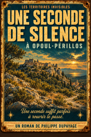 Plaque métal Une seconde de silence — Opoul-Périllos
